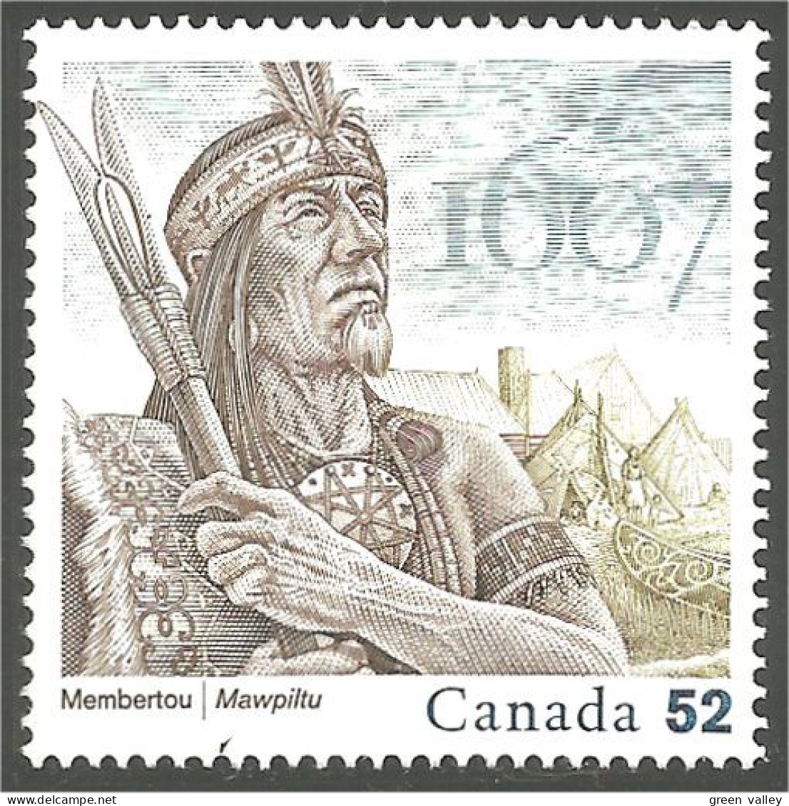 Canada Membertou Mawpitu Amerindien Amerindian Boat Canoe MNH ** Neuf SC (C22-26b) - Indianer