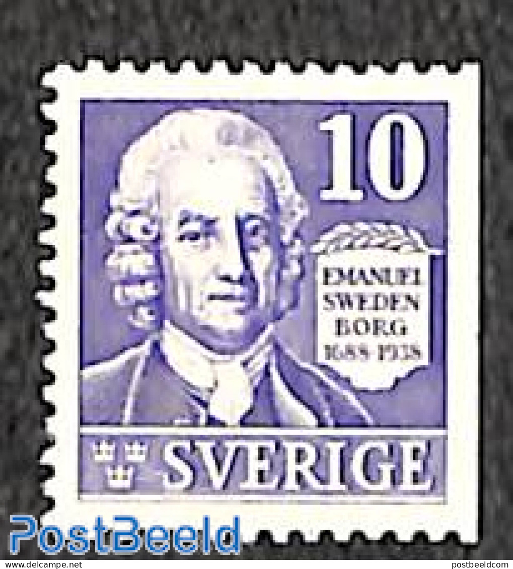 Sweden 1938 E. Swedenborg 1v, Left Or Right Side Imperforated, Mint NH - Unused Stamps