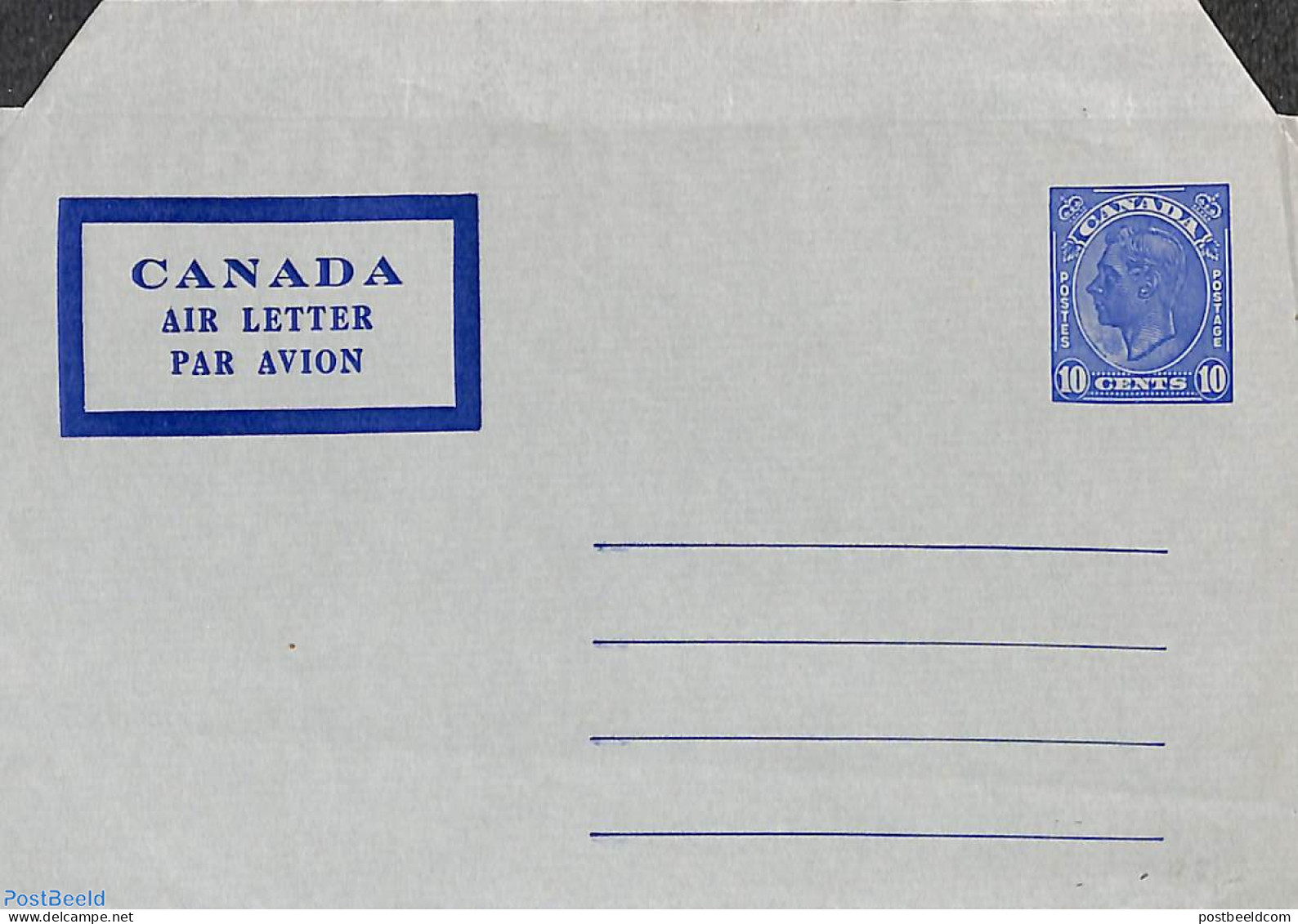 Canada 1947 Aerogramme 10c, Unused Postal Stationary - Briefe U. Dokumente