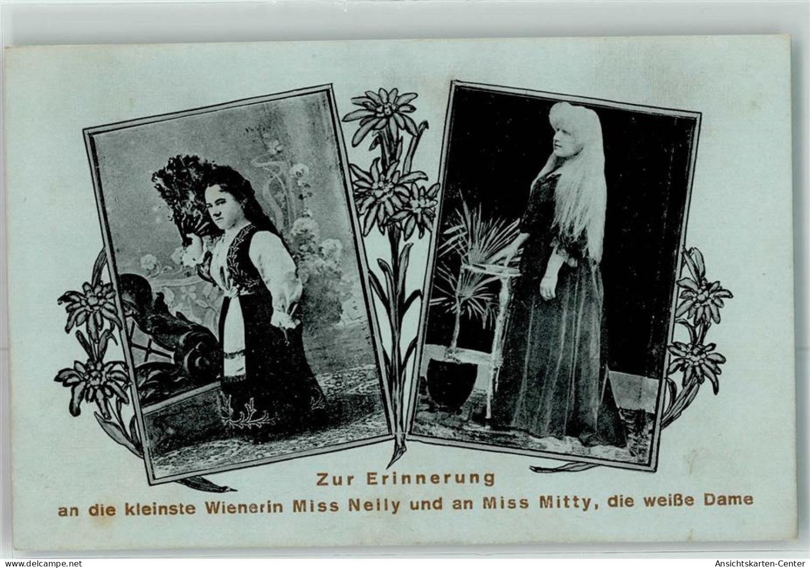 13941707 - Kleinste Wienerin Miss Nelly Und Miss Mitty , Die Weisse Dame AK - Circo