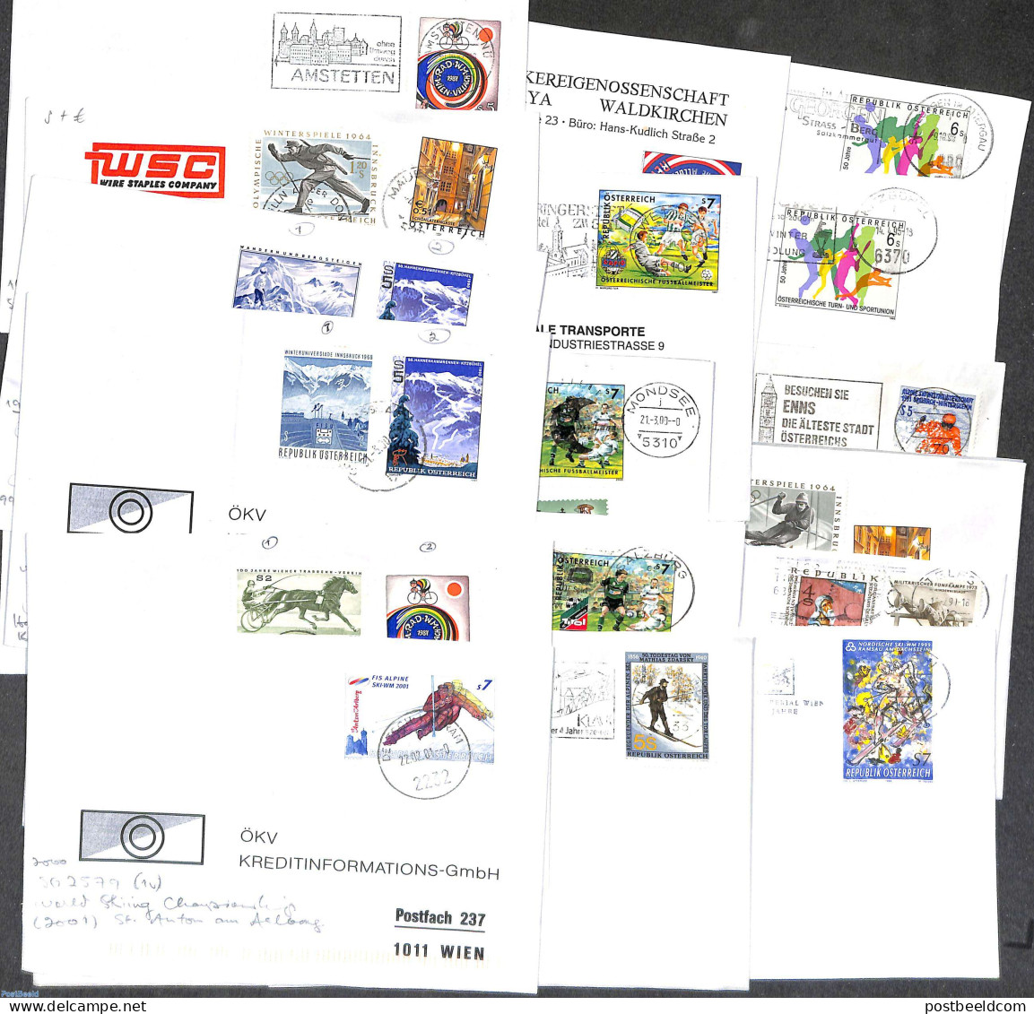 Austria 2000 Lot With 17 Covers, All With Sport Stamps, Postal History, Sport - Sport (other And Mixed) - Lettres & Documents