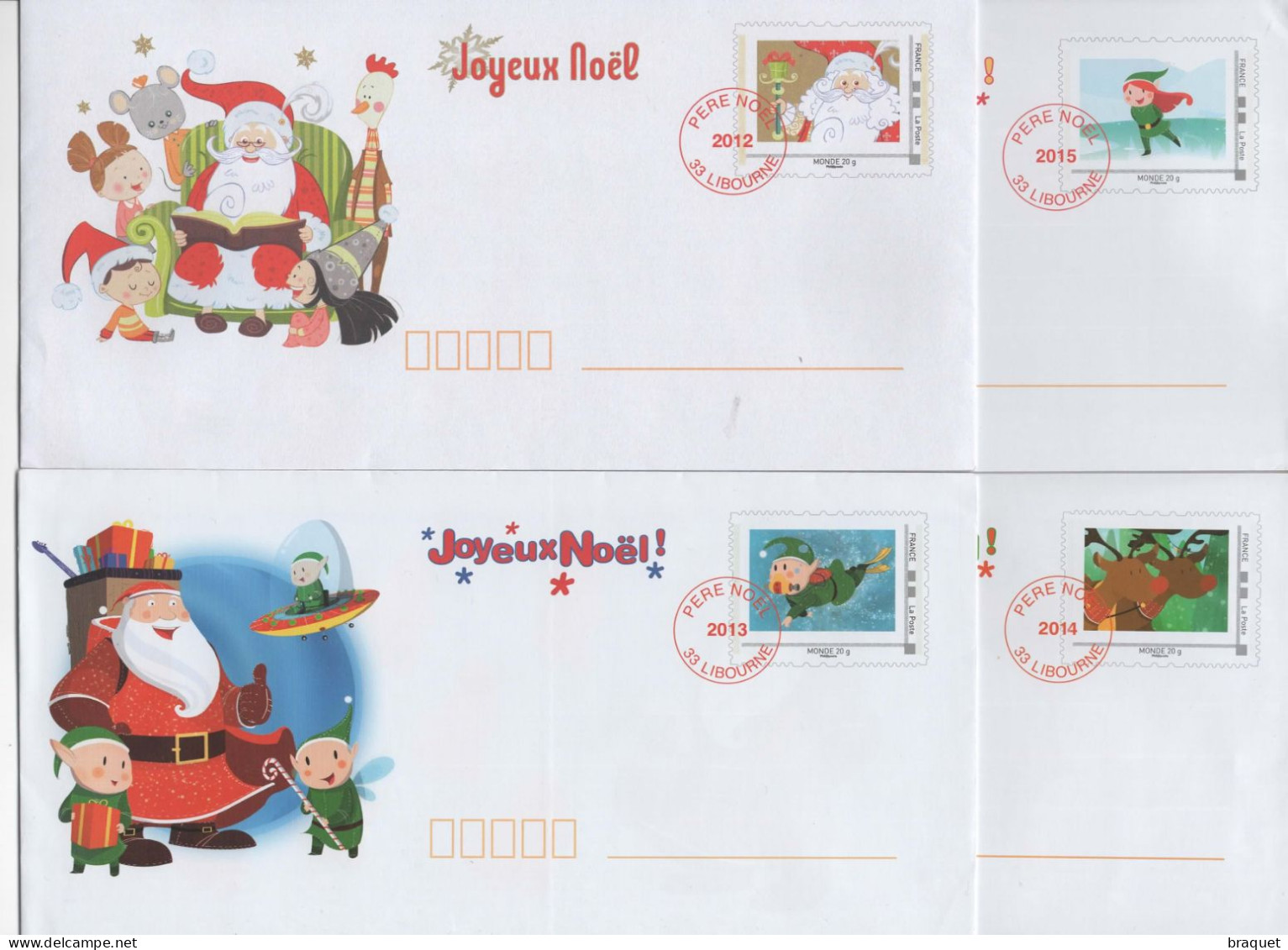 Lot De 4 PAP Père Noel 2012 à 2015 - PAP: Sonstige (1995-...)