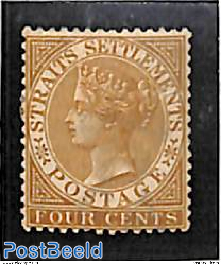 Malaysia 1883 Straits Settlements, 4c, WM Crown-CA, Stamp Out Of Set, Unused (hinged) - Sonstige & Ohne Zuordnung