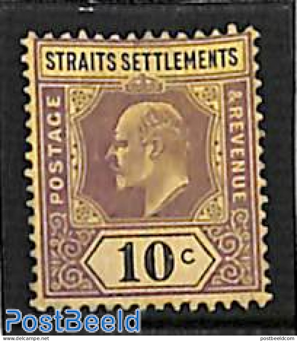 Malaysia 1902 Straits Settlements, 10c, Stamp Out Of Set, Unused (hinged) - Andere & Zonder Classificatie