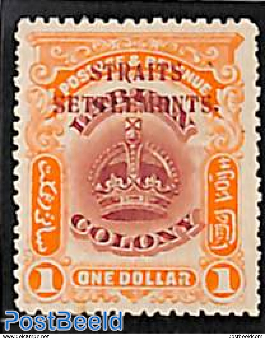 Malaysia 1906 Straits Settlements, 1$, Stamp Out Of Set, Unused (hinged) - Other & Unclassified