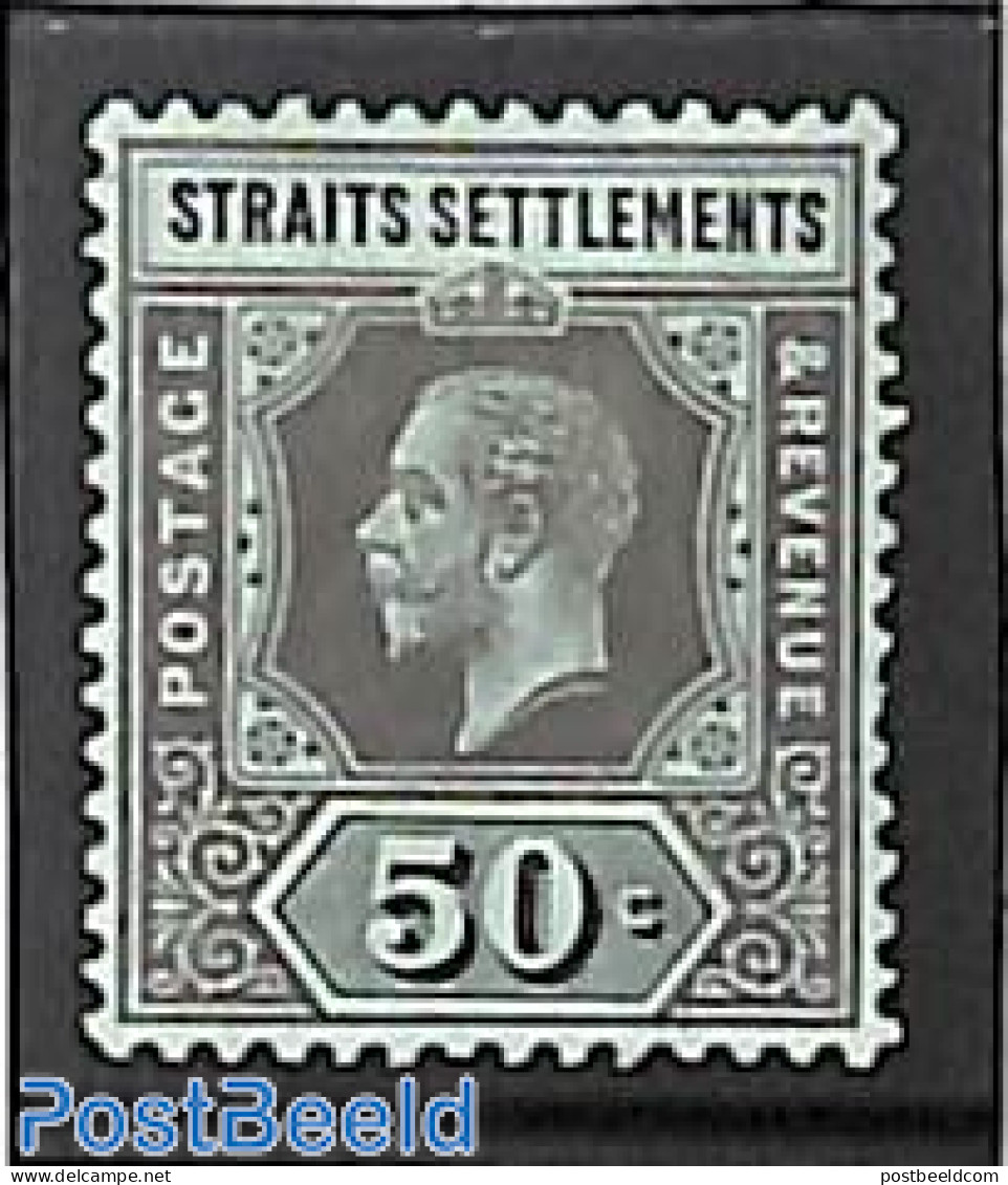 Malaysia 1914 Straits Settlements, 50c, Reverse Green, Stamp Out Of Set, Unused (hinged) - Other & Unclassified