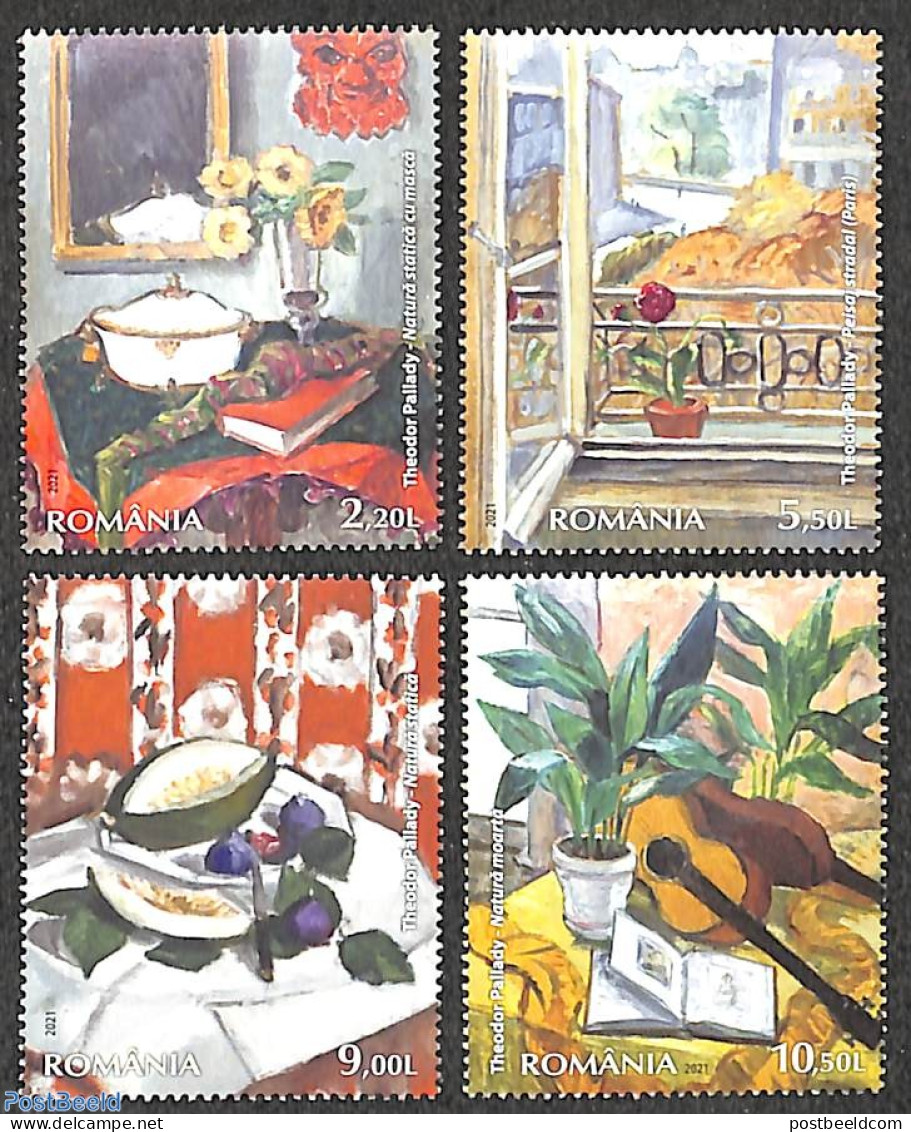 Romania 2021 Theodore Pallady Paintings 4v, Mint NH, Art - Modern Art (1850-present) - Paintings - Unused Stamps