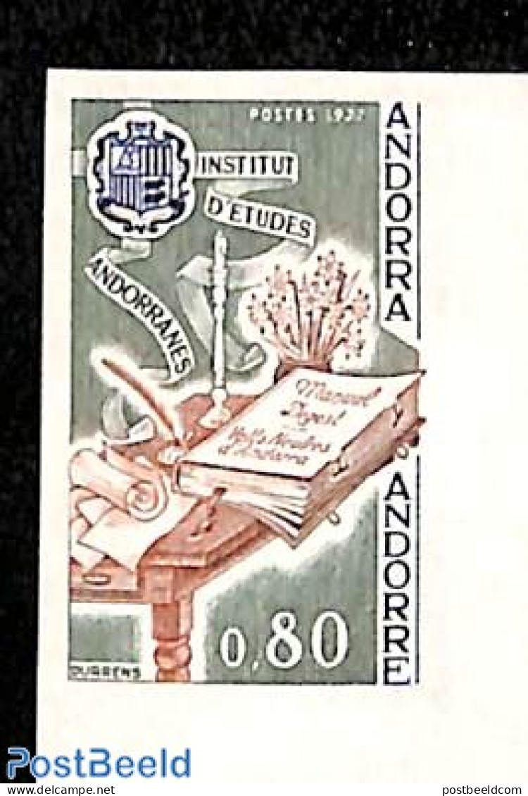 Andorra, French Post 1977 Cultural Institute 1v, Imperforated, Mint NH, Art - Books - Nuevos