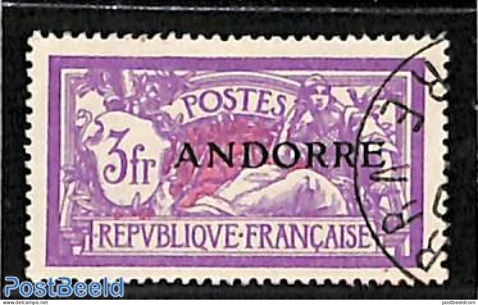 Andorra, French Post 1931 3FR, Used, Used Stamps - Oblitérés