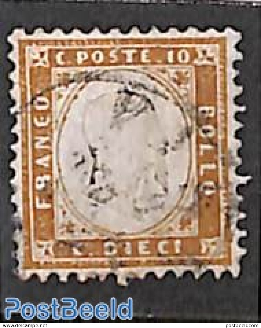 Italy 1862 10c, Brown, Used, Used Stamps - Sonstige & Ohne Zuordnung