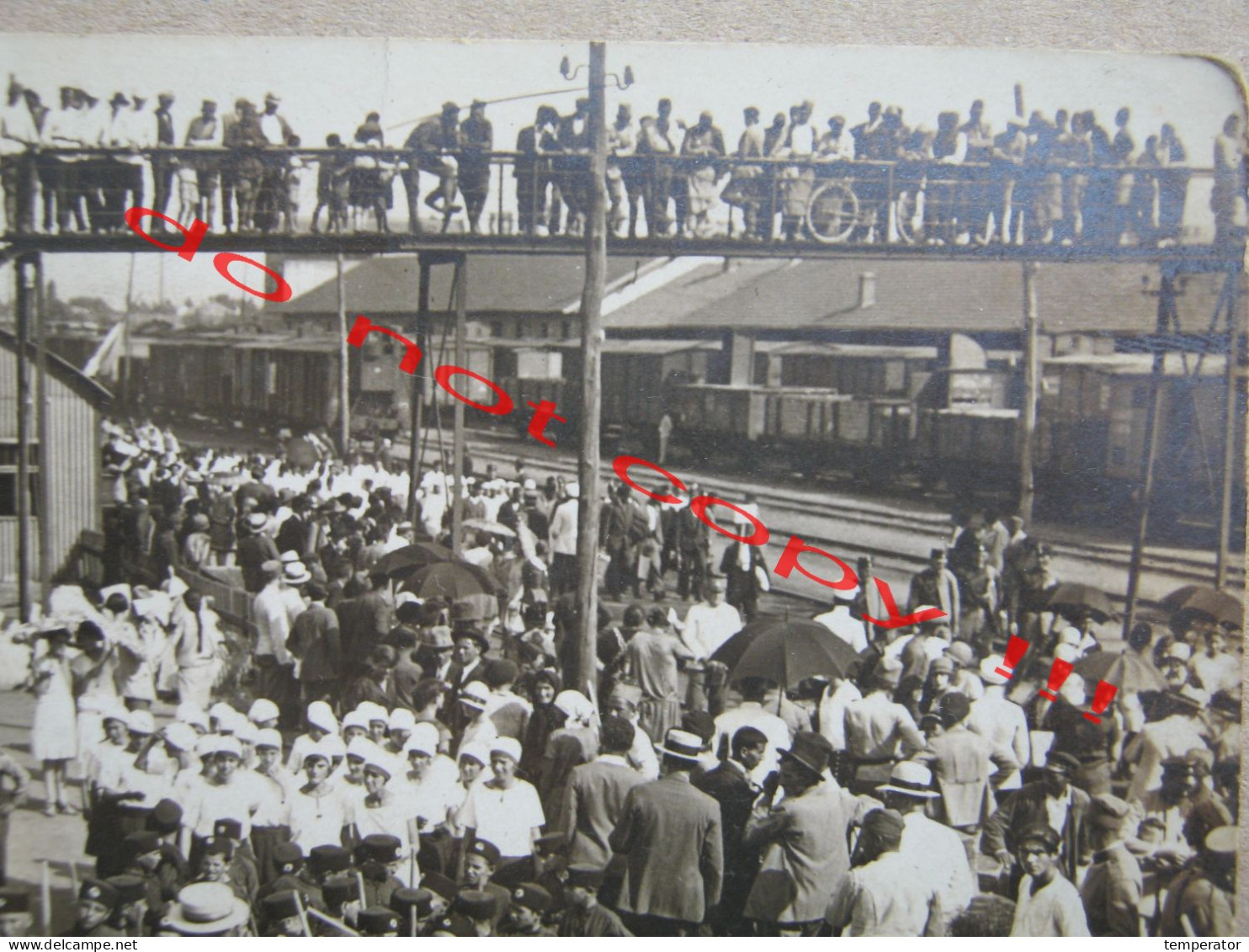 Macedonia / Skopje, Skoplje - Sokolski Slet, Bahnhof, Station, Komesarijat Policije ... ( 1928 ) Real Photo Traveled ... - Nordmazedonien