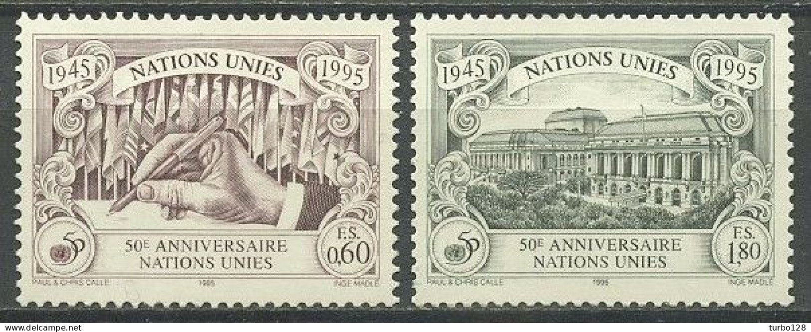 N.U. GENEVE 1995 N° 289/290 ** Neufs MNH  Superbes C 4.70 € Mains Signant La Charte Mémorial Opéra House - Unused Stamps