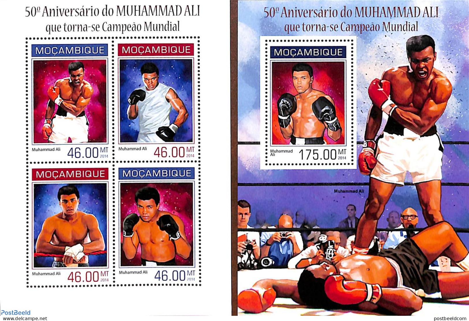 Mozambique 2014 Muhammad Ali 2 S/s, Mint NH, Sport - Boxing - Boxen
