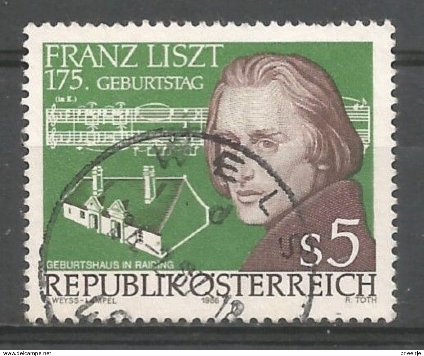 Austria - Oostenrijk 1986 Franz Liszt Y.T. 1694  (0) - Usados