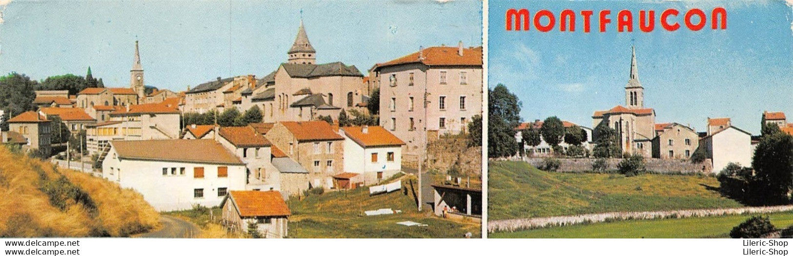 ►MONTFAUCON►43◄►CPM◄1975►MULTIVUES◄POMPES À ESSENCE SHELL►VACHES►VUES GÉNÉRALES►ÉDIT. J. CELLARD B. 1124◄ - Montfaucon En Velay