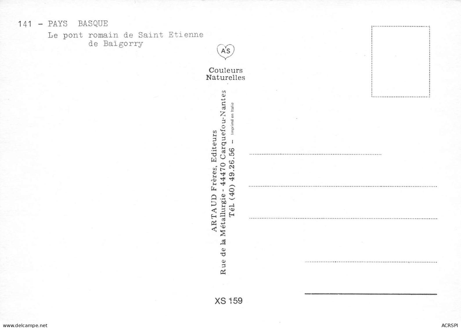 64 Saint-Étienne-de-Baïgorry Pont Romain Carte Vierge Non Circulé édition ARTAUD (Scans R/V) N° 13 \MO7062 - Saint Etienne De Baigorry