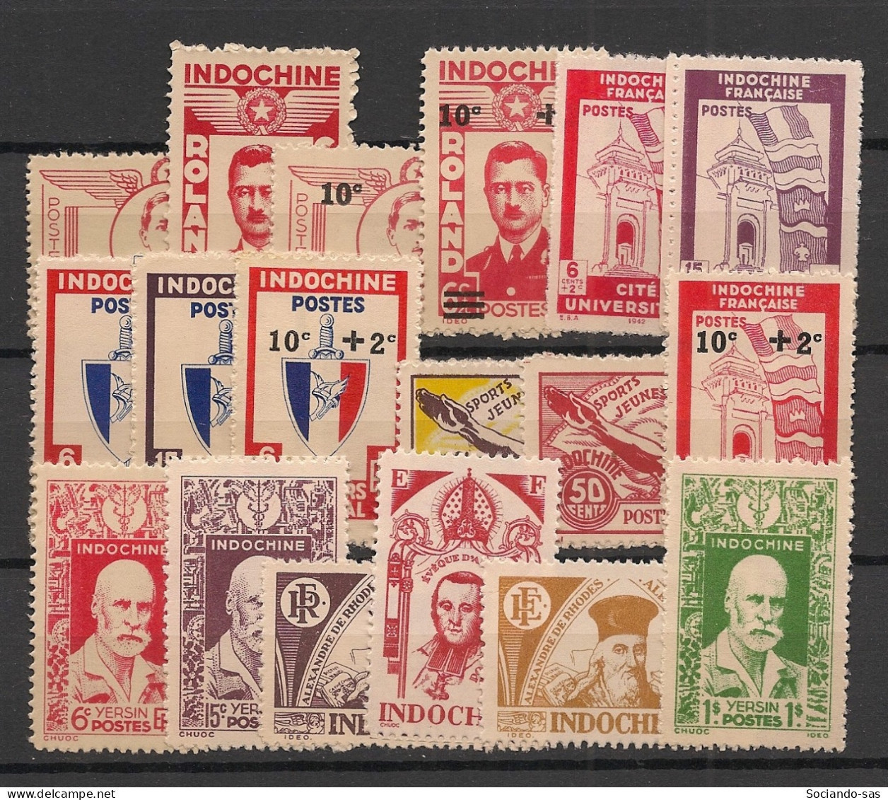 INDOCHINE - 1943-44 - N°YT. 274 à 291 - Complet - Neuf Sans Charnière / Luxe - Neufs