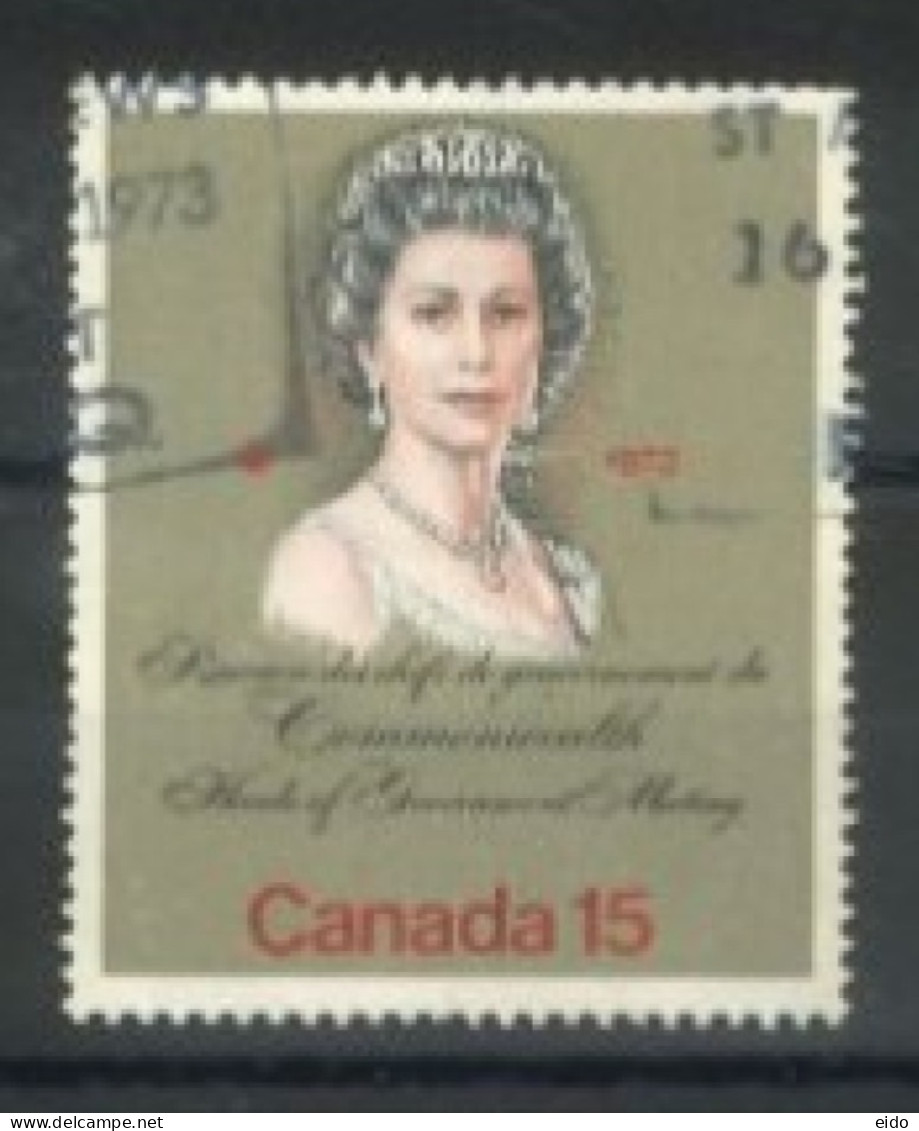 CANADA - 1973, ROYAL VISIT & COMMONWEALTH HEADS OF GOVERNMENT MEETING, OTTAWA, STAMP, USED. - Gebruikt