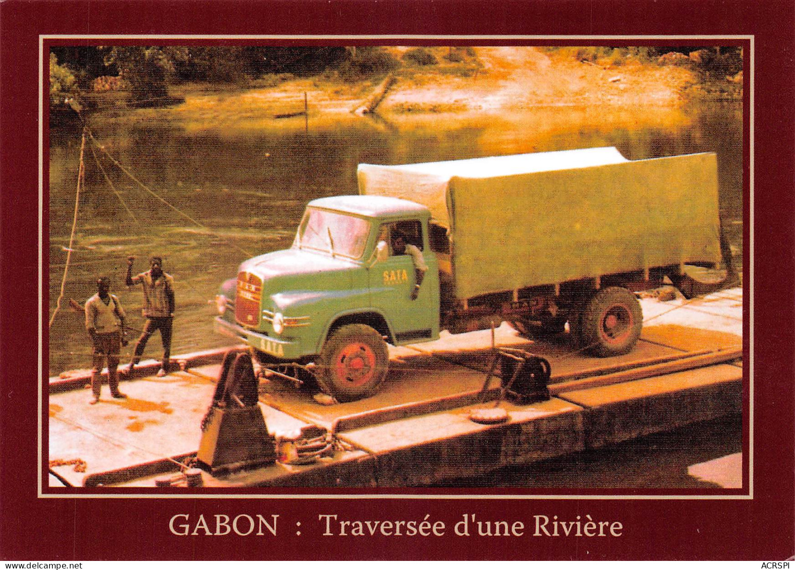 GABON LIBREVILLE Traversée De L'Ivindo D'un Camion SATA  Carte Vierge (Scan R/V) N° 81 \MP7165 - Gabon