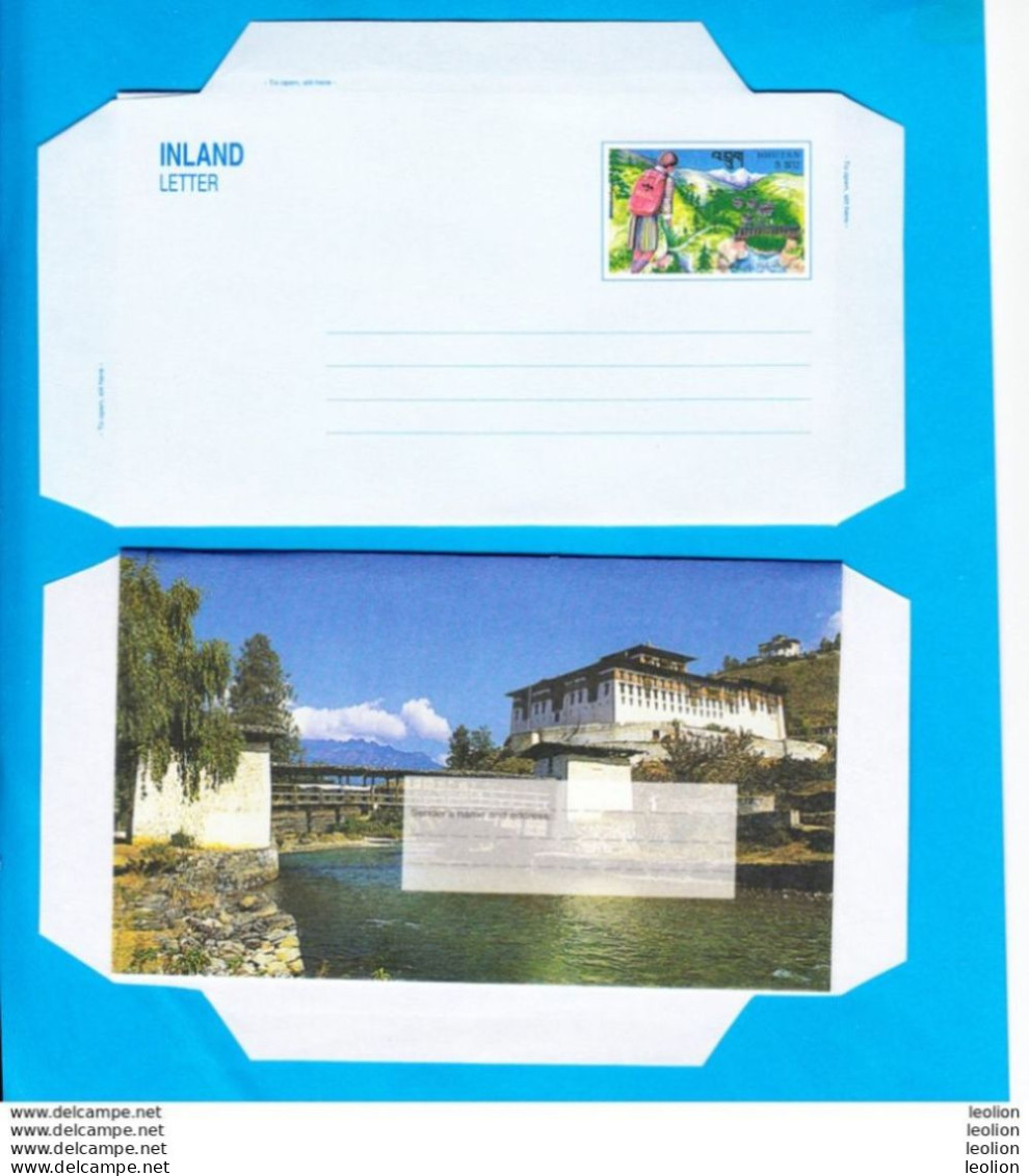 BHUTAN around 1998 Inland Letter Sheet MNH folded postal runner Paro Dzong Bhoutan Butan Postal Stationary