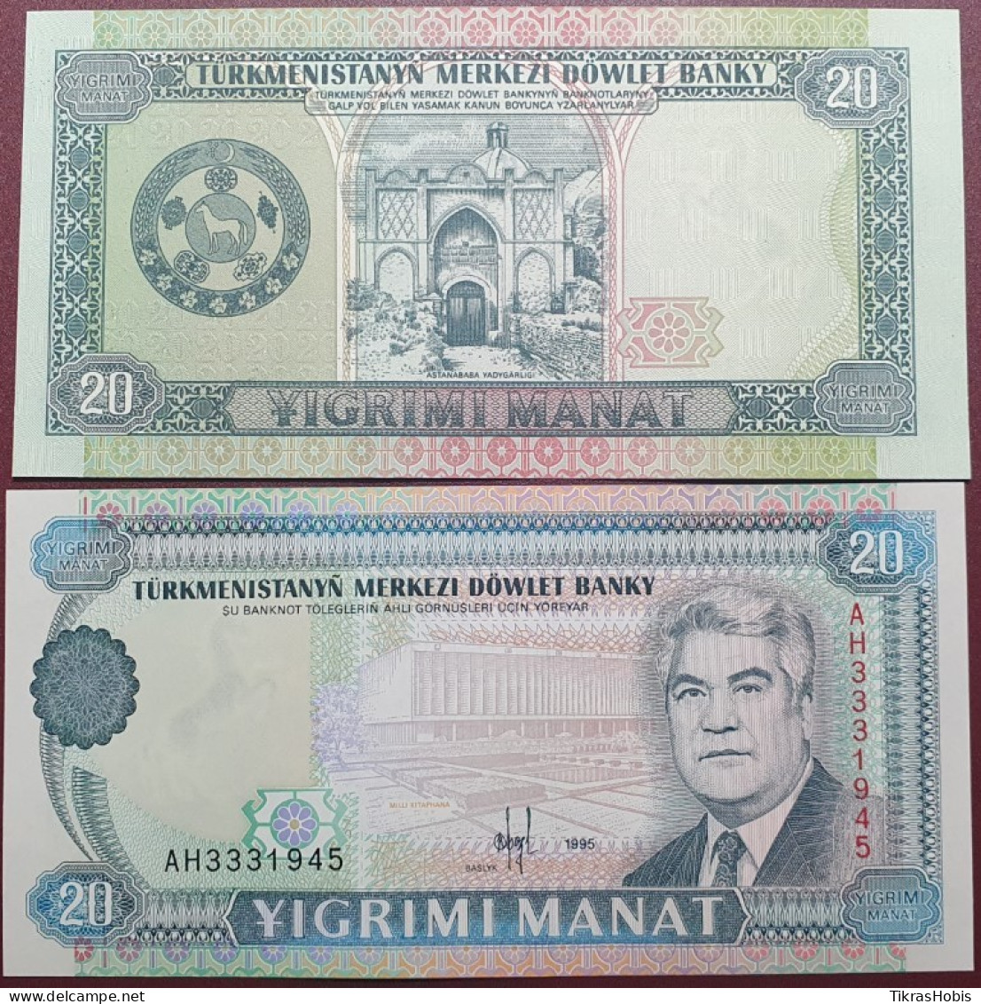 Turkmenistan 20 Manat, 1995 P-4b - Turkménistan