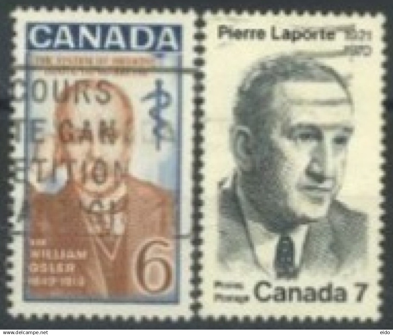 CANADA - 1969/71, SIR WILLIAM OSLER & PIERRE LAPORTE STAMPS SET OF 2, USED. - Used Stamps