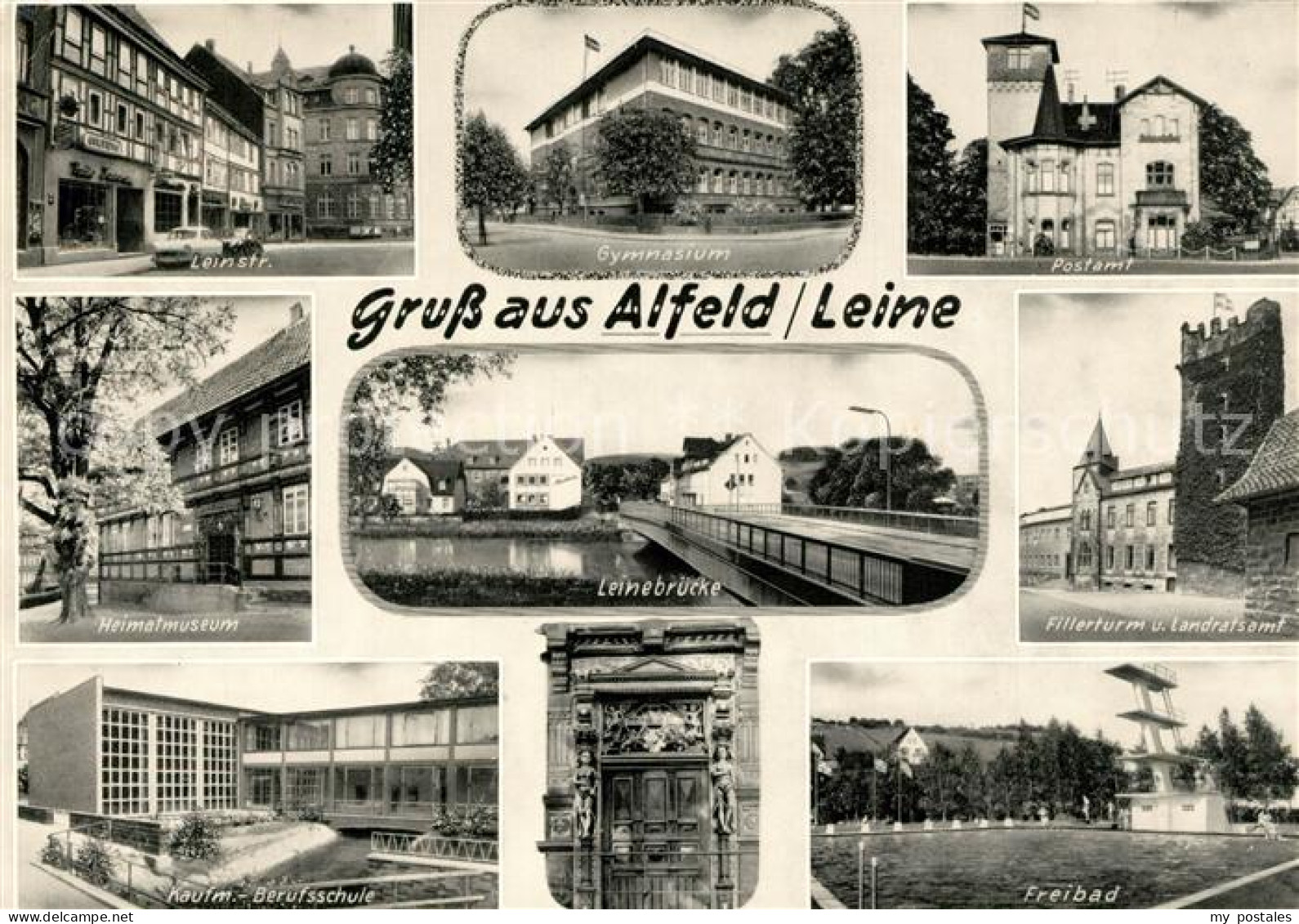 73291609 Alfeld Leine Leinstrasse Gymnasium Postamt Heimatmuseum Leinebruecke Fi - Alfeld