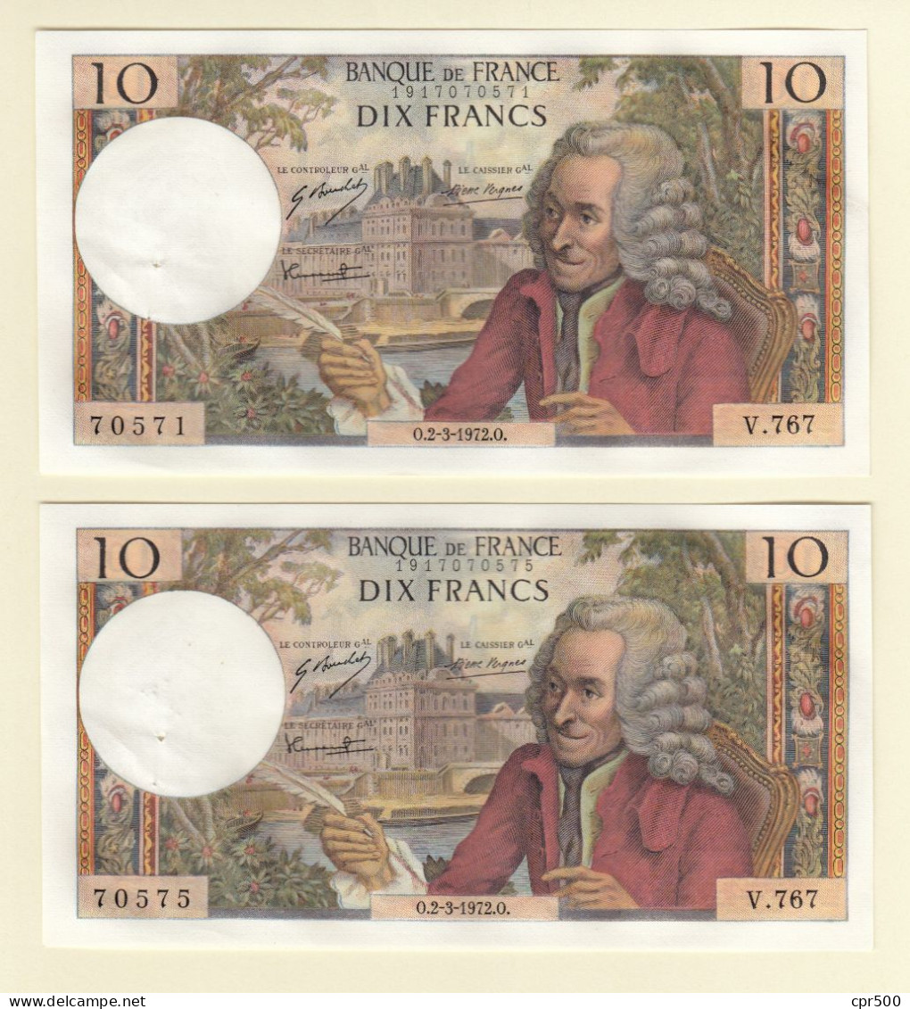 10x 10 Francs VOLTAIRE FRANCE Type 1963 F.62.55 V.767 SUP Série X10 - 10 F 1963-1973 ''Voltaire''