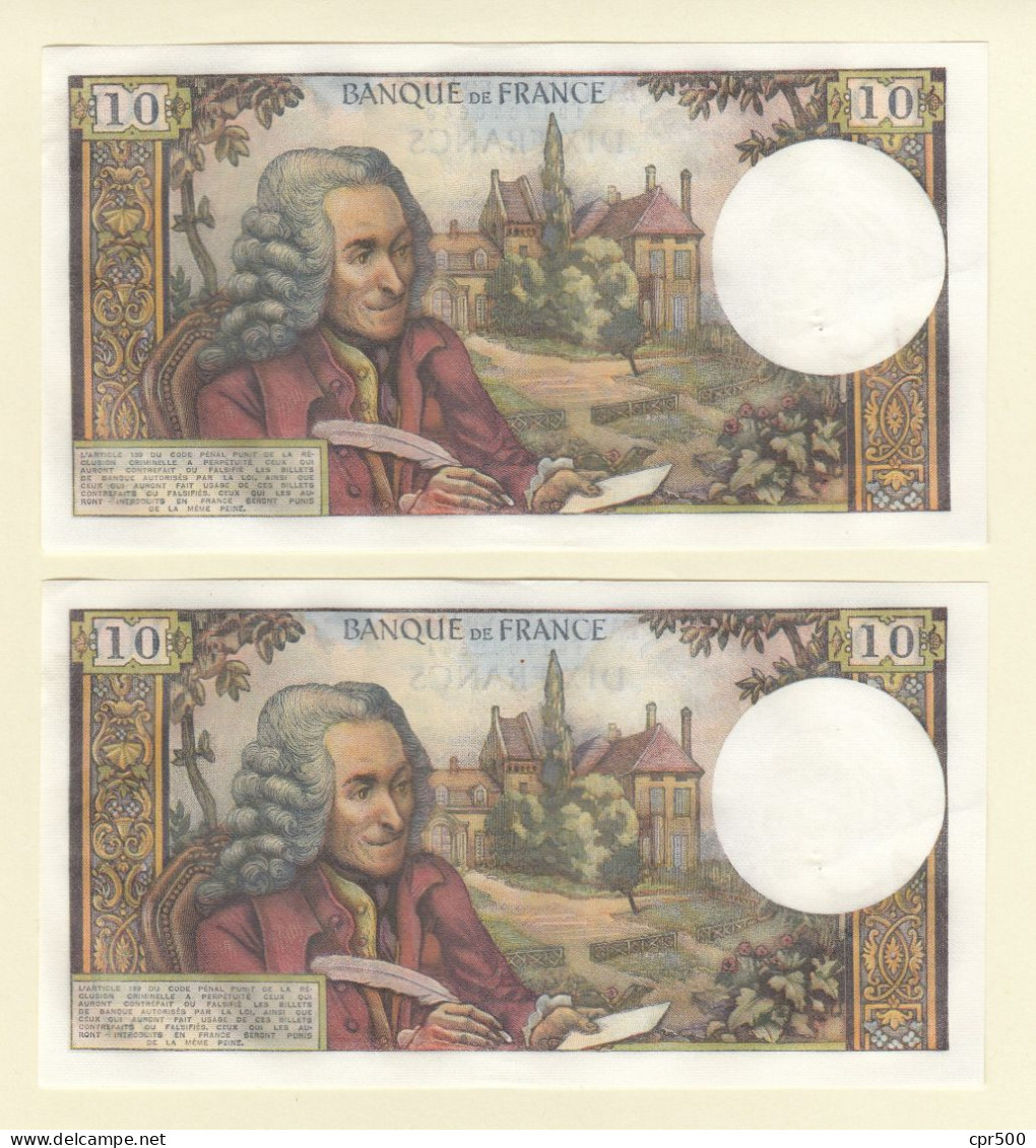 10x 10 Francs VOLTAIRE FRANCE Type 1963 F.62.55 V.767 SUP série x10