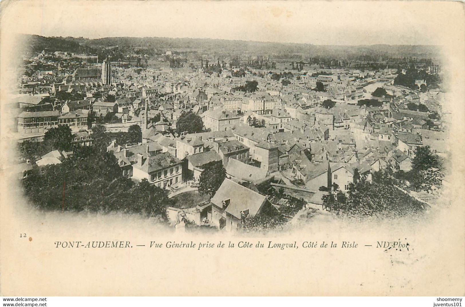 CPA Pont Audemer-Vue Générale Prise De La Côte Du Longval-12-Timbre      L1920 - Pont Audemer