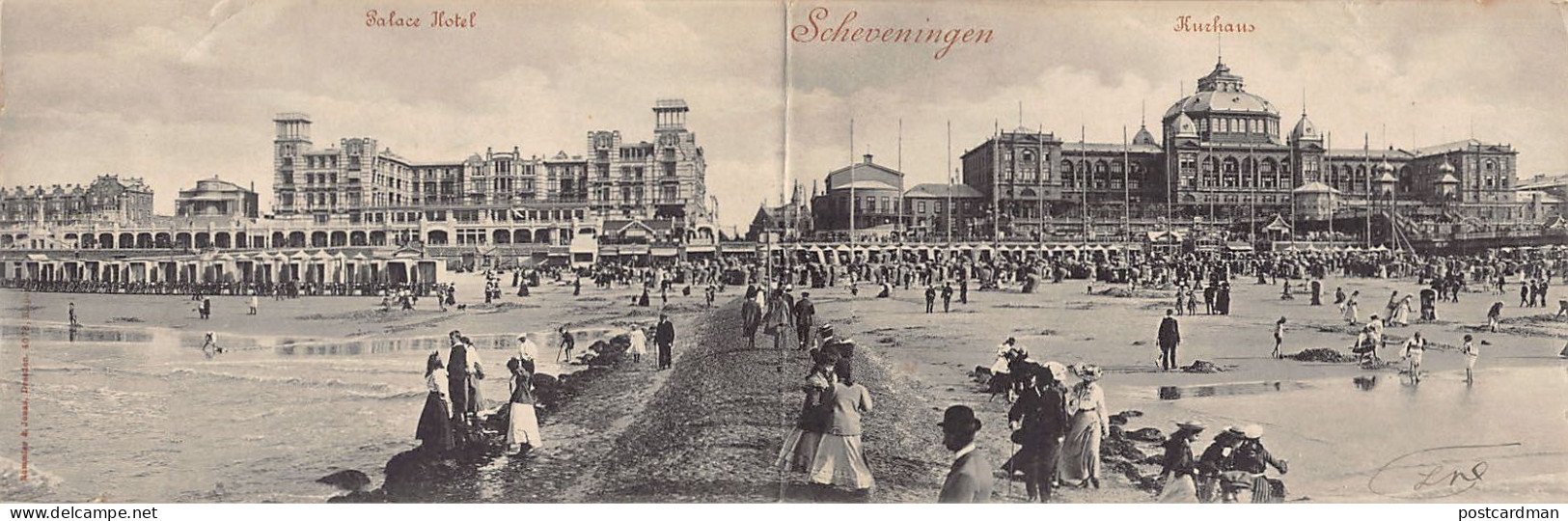 Nederland - SCHEVENINGEN - Panoramische Ansichtkaart - Palace Hotel - Kurhaus - Uitg. Römmler & Jonas - Scheveningen