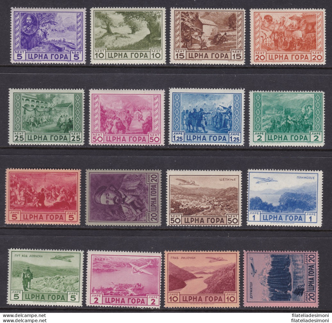 1943 Montenegro, Serto Della Montagna , N° 60/69+A26/31, 16 Valori , MNH** PERFETTI - Other & Unclassified