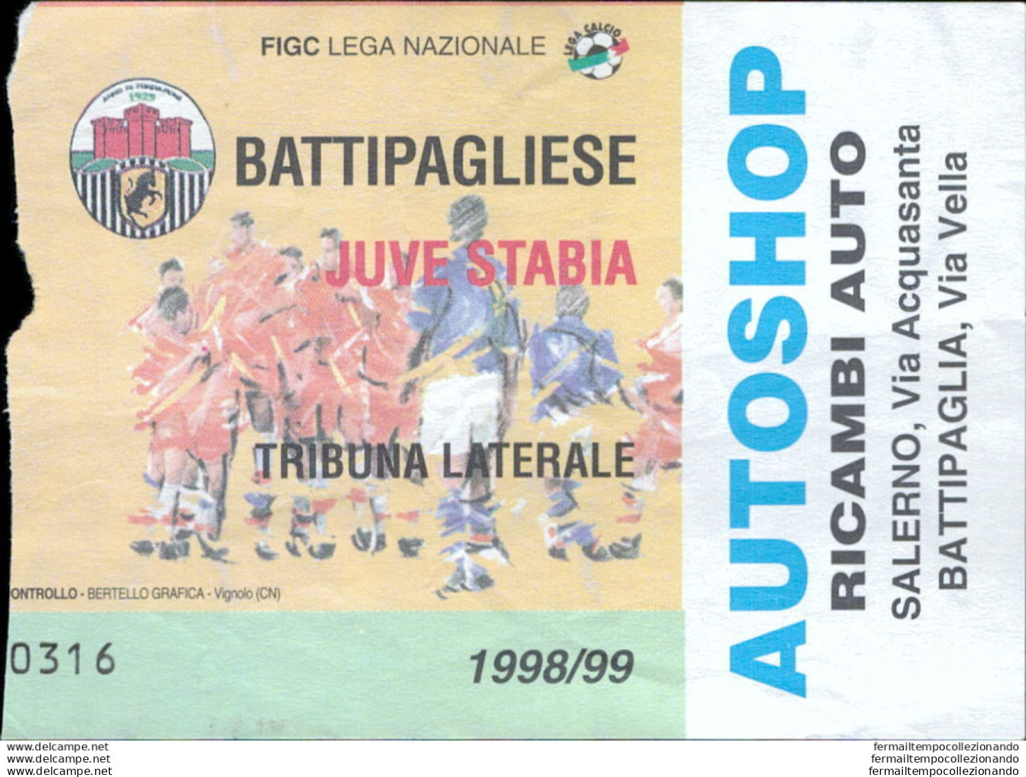 Bl100  Biglietto Calcio Ticket Battipagliese - Juve Stabia - Tickets - Vouchers