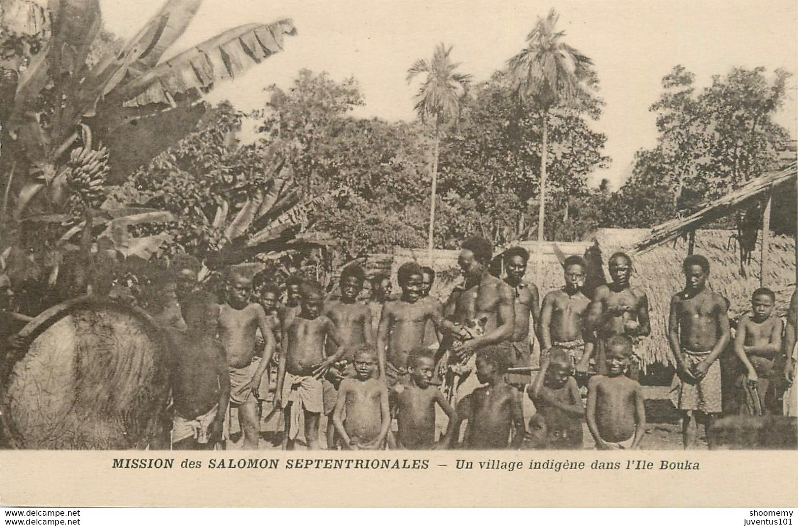 CPA Mission Des Salomon Septentrionales-Un Village Indigène Dans L'Ile Bouka    L1845 - Central African Republic