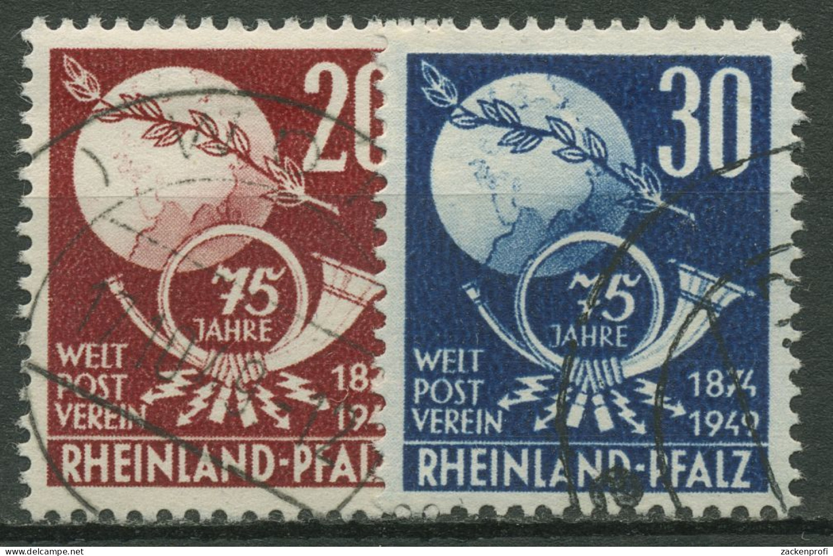 Französische Zone Rheinland-Pfalz 1949 Weltpostverein UPU 51/52 Gestempelt - Rhénanie-Palatinat