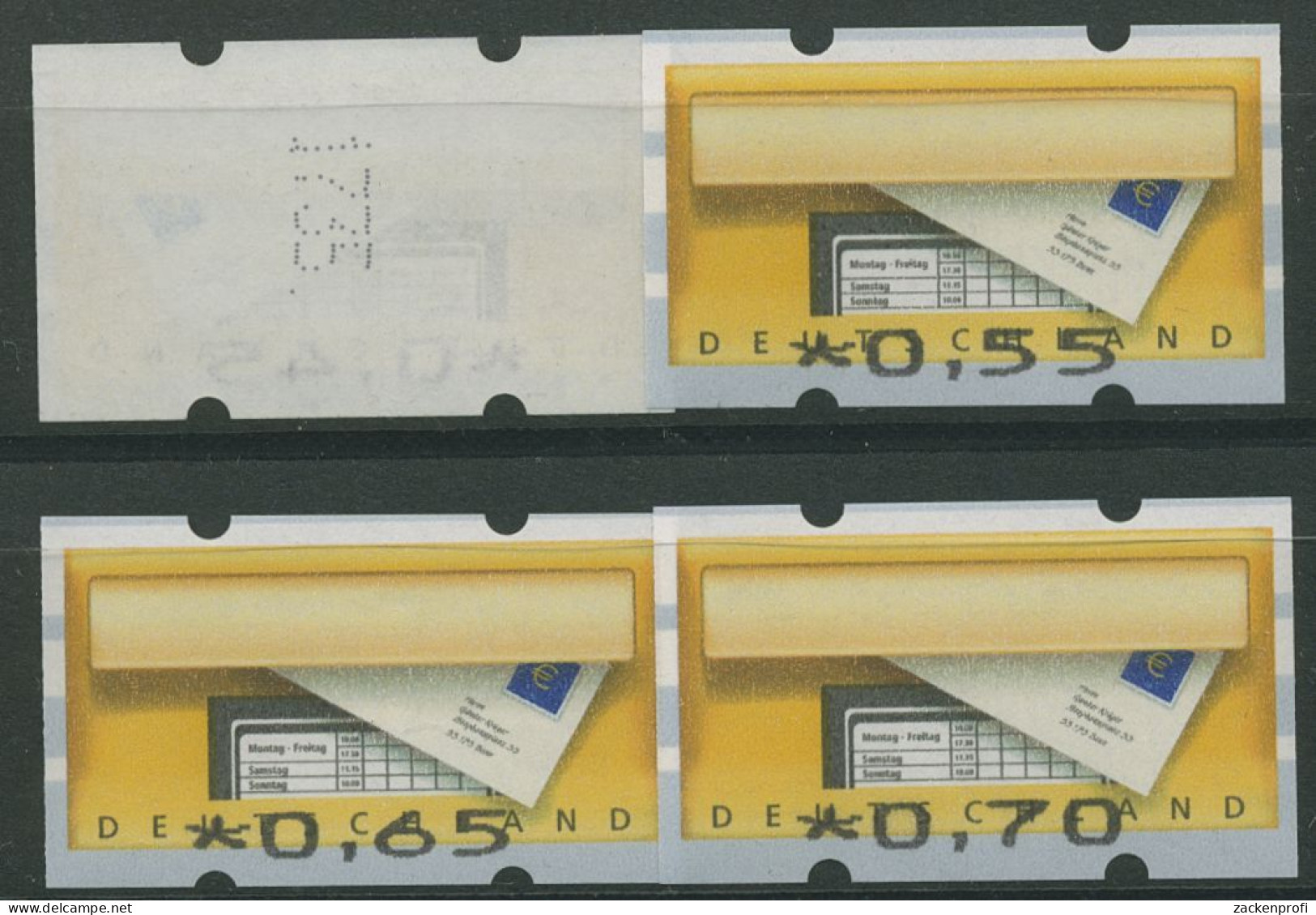 Bund ATM 2002 Werteindruck-Type Der Nr. 6/7 (Satz 4 Werte) 5 F I Nr. Postfrisch - Timbres De Distributeurs [ATM]