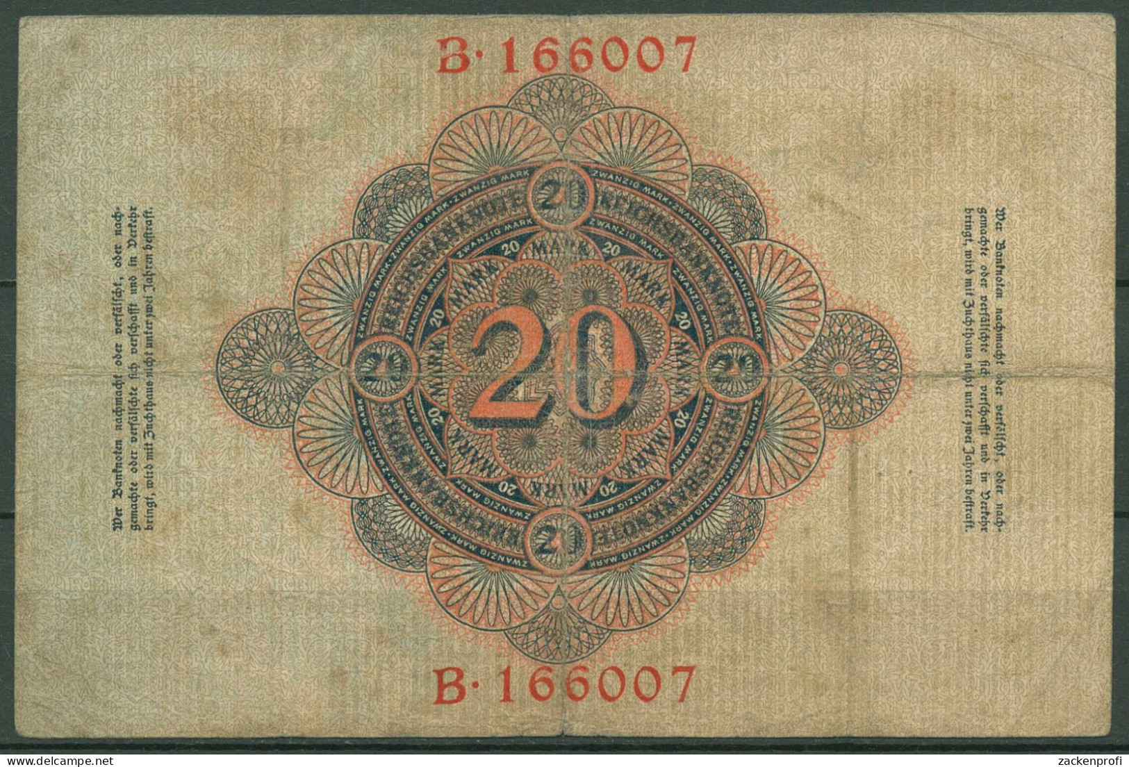 Dt. Reich 20 Mark 1906, DEU-21a Srie I/B, Gebraucht (K1561) - 20 Mark