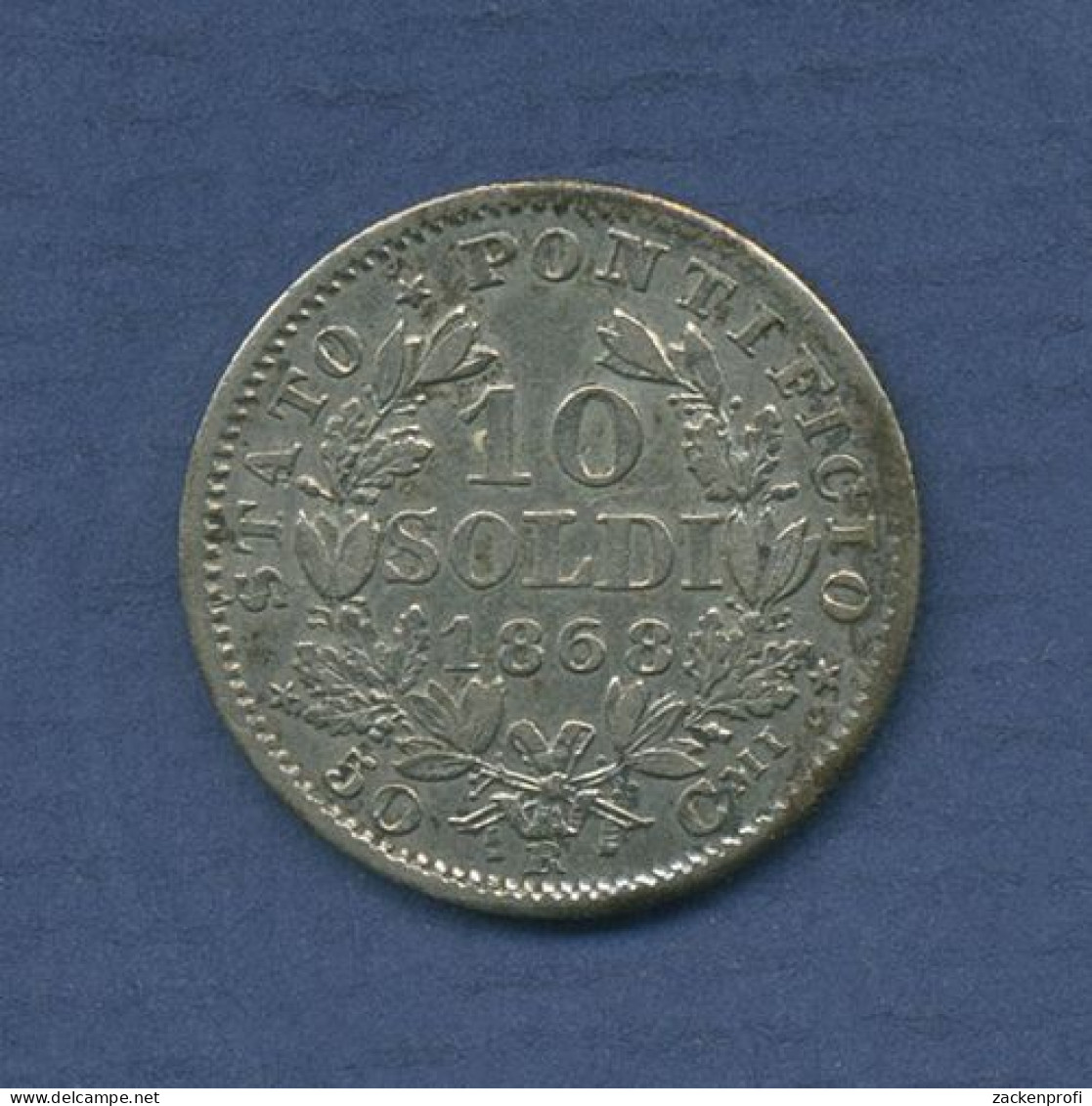 Italien Kirchenstaat 10 Soldi 1868 R, Pius IX. KM 1376, Fast Vz (m3630) - Vatican