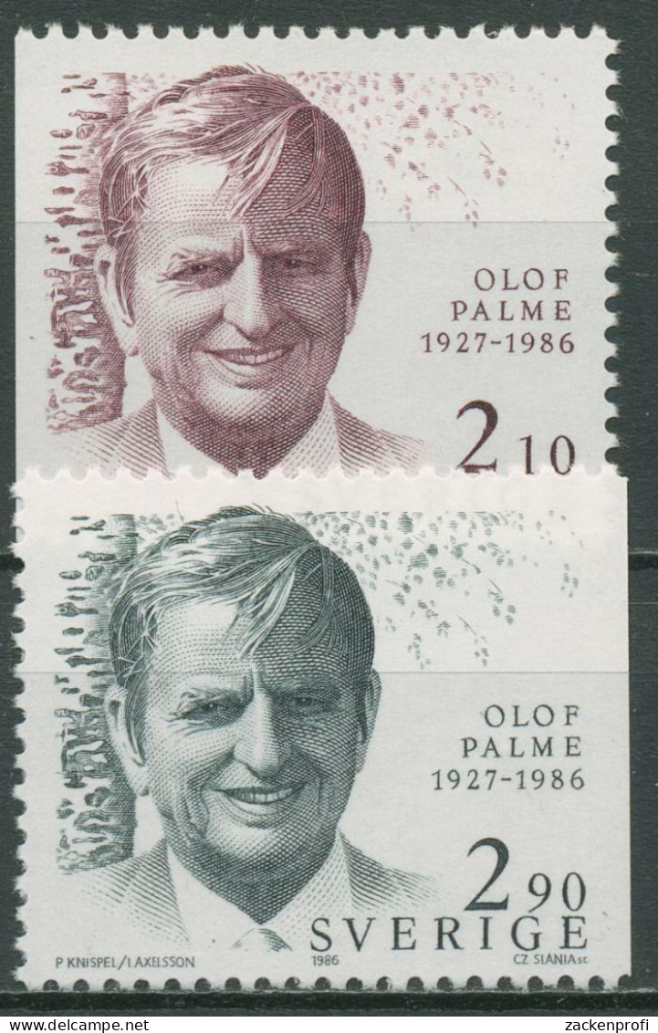Schweden 1986 Ministerpräsident Olof Palme 1384/85 Postfrisch - Neufs