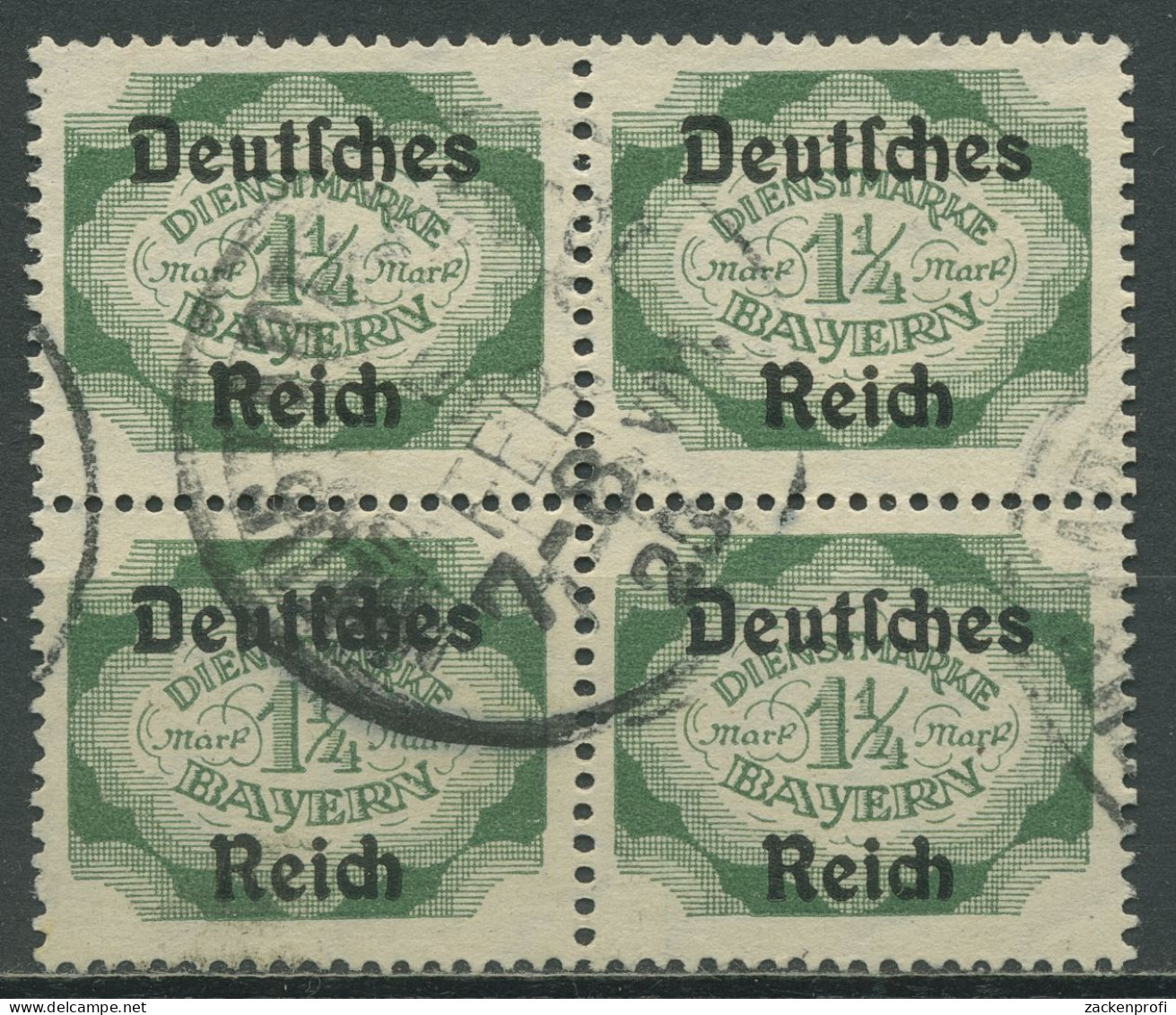 Dt. Reich Dienst Bayern Mit Aufdruck 1920 D 47 4er-Block Gestempelt - Oficial
