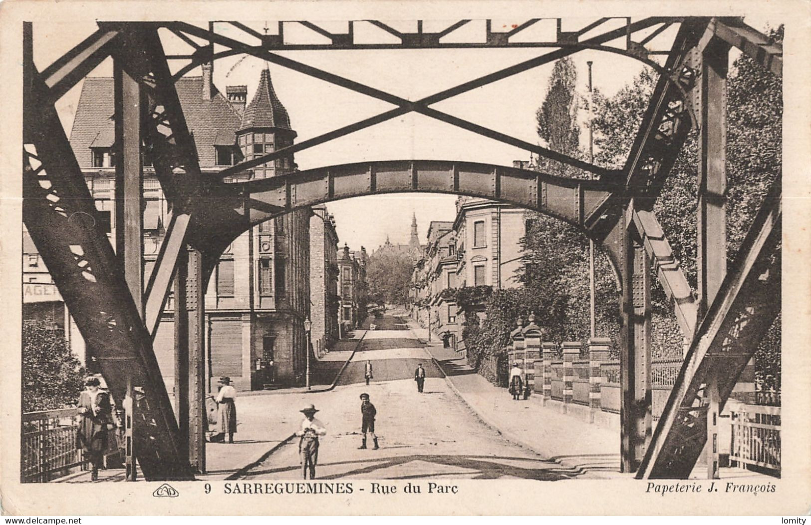 57 Sarreguemines  Rue Du Parc CPA Cachet Sarreguemines Rue Des Vosges 1927 - Sarreguemines
