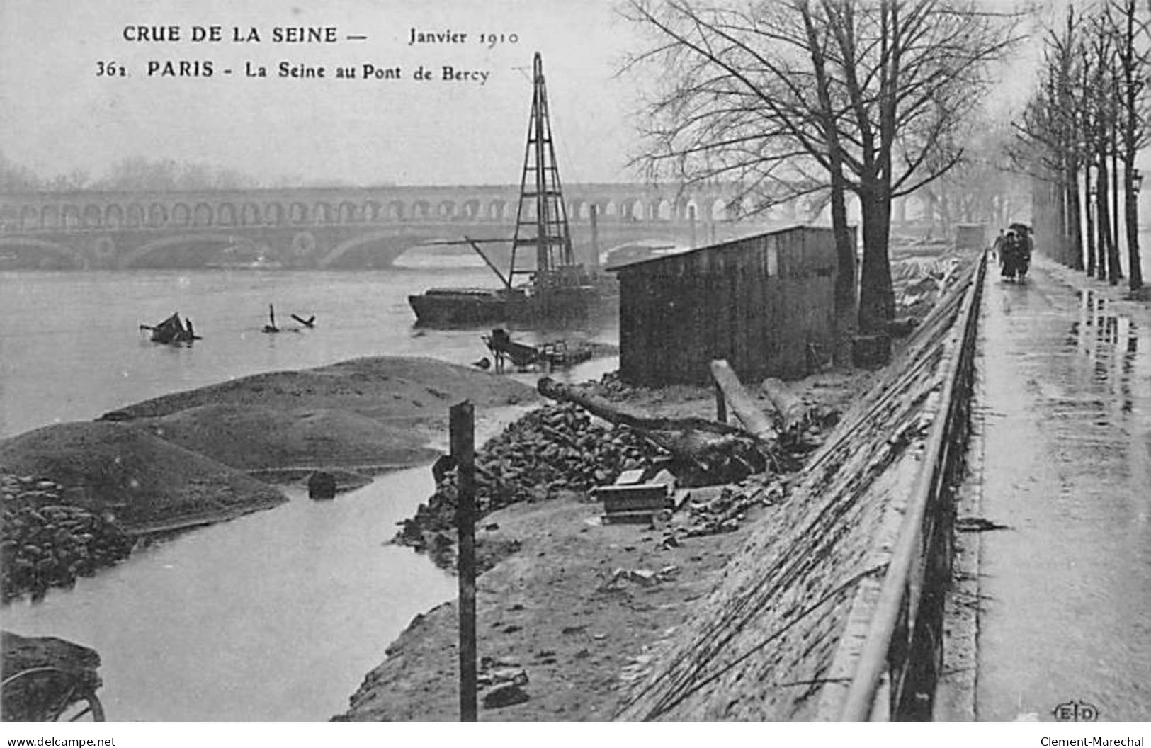 PARIS - Crue De La Seine 1910 - La Seine Au Pont De Bercy - Très Bon état - District 12