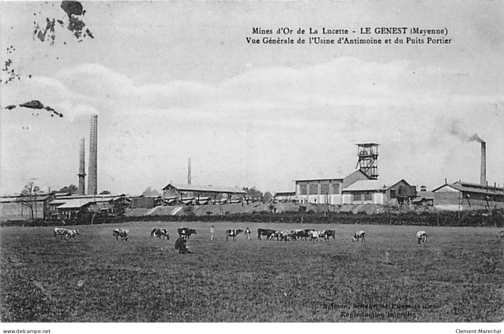 LE GENEST - Mines D'Or De La Lucette - Vue Générale De L'Usine D'Antimoine Et Du Puits Portier - Très Bon état - Le Genest Saint Isle