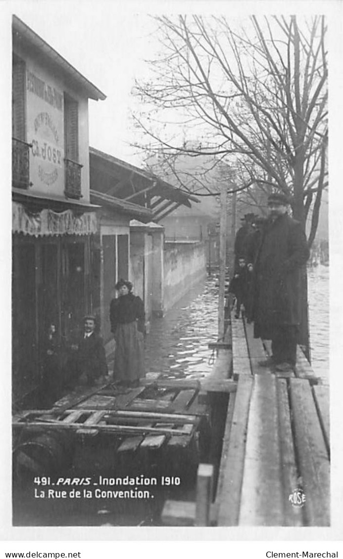 PARIS - Inondation 1910 - La Rue De La Convention - Très Bon état - District 15