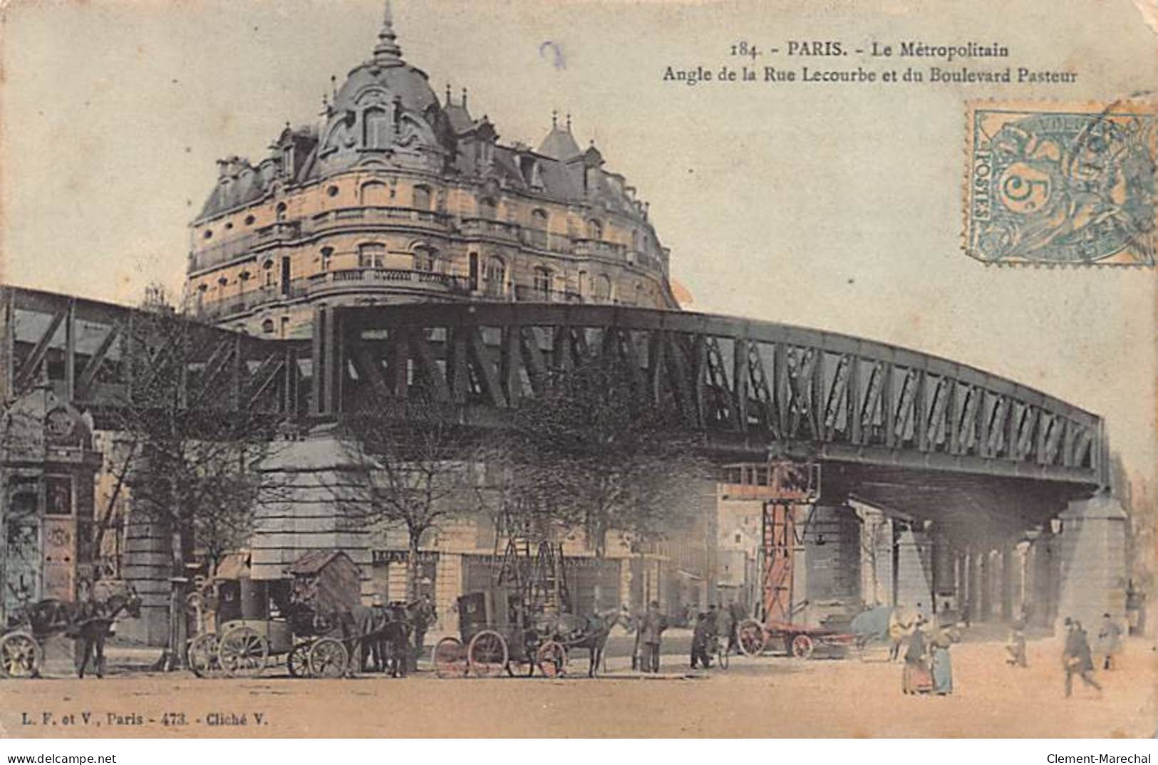 PARIS - Le Métropolitain - Angle De La Rue Lecourbe Et Du Boulevard Pasteur - Très Bon état - Arrondissement: 15