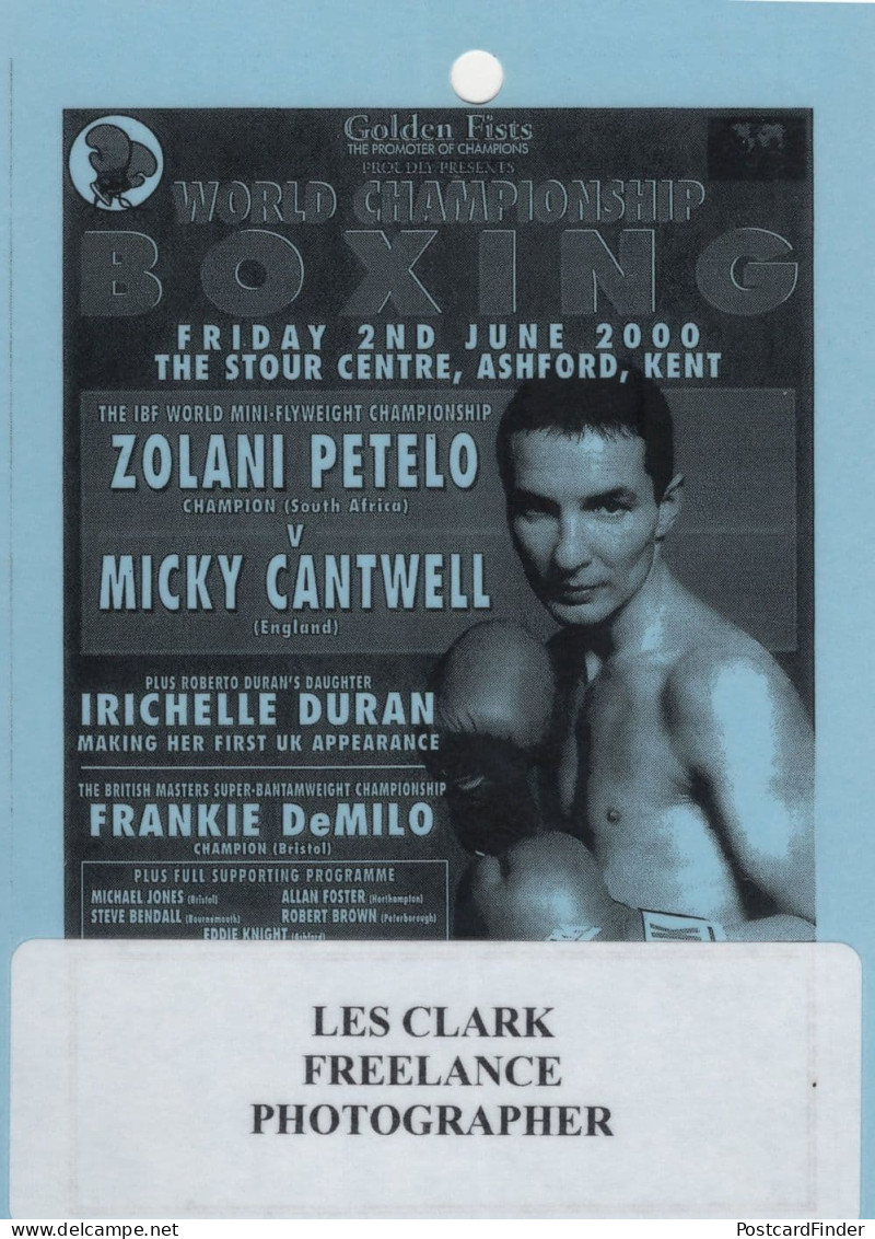 Zolani Petelo Vs Micky Cantwell 2000 Kent Boxing Press Pass - Boxeo