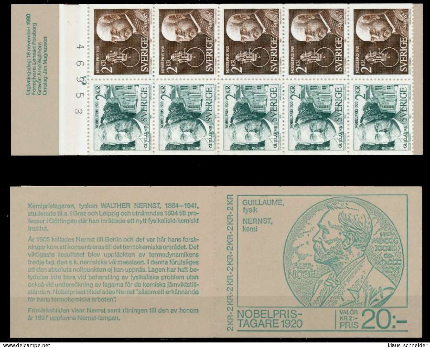 SCHWEDEN Nr MH 80-RL-Bogennummer Postfrisch X87AE4A - 1951-80