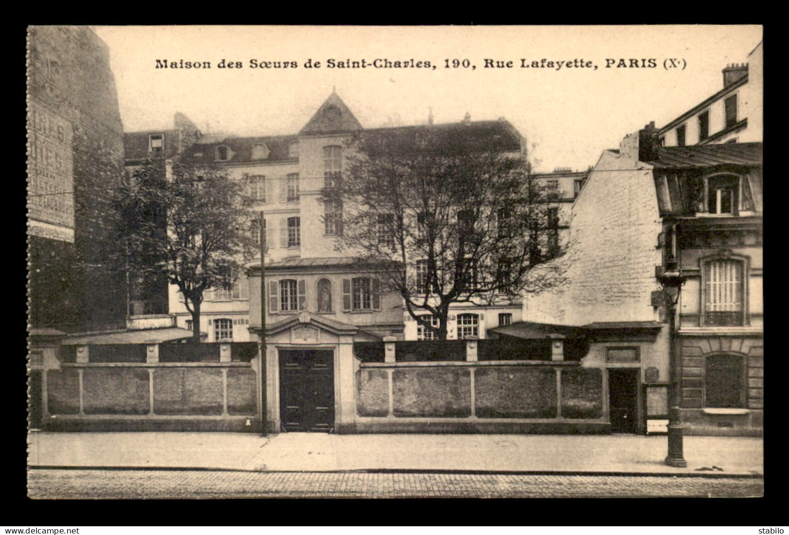 75 - PARIS 10EME - MAISON DES SOEURS DE ST-CHARLES, 190 RUE LAFAYETTE - Arrondissement: 10