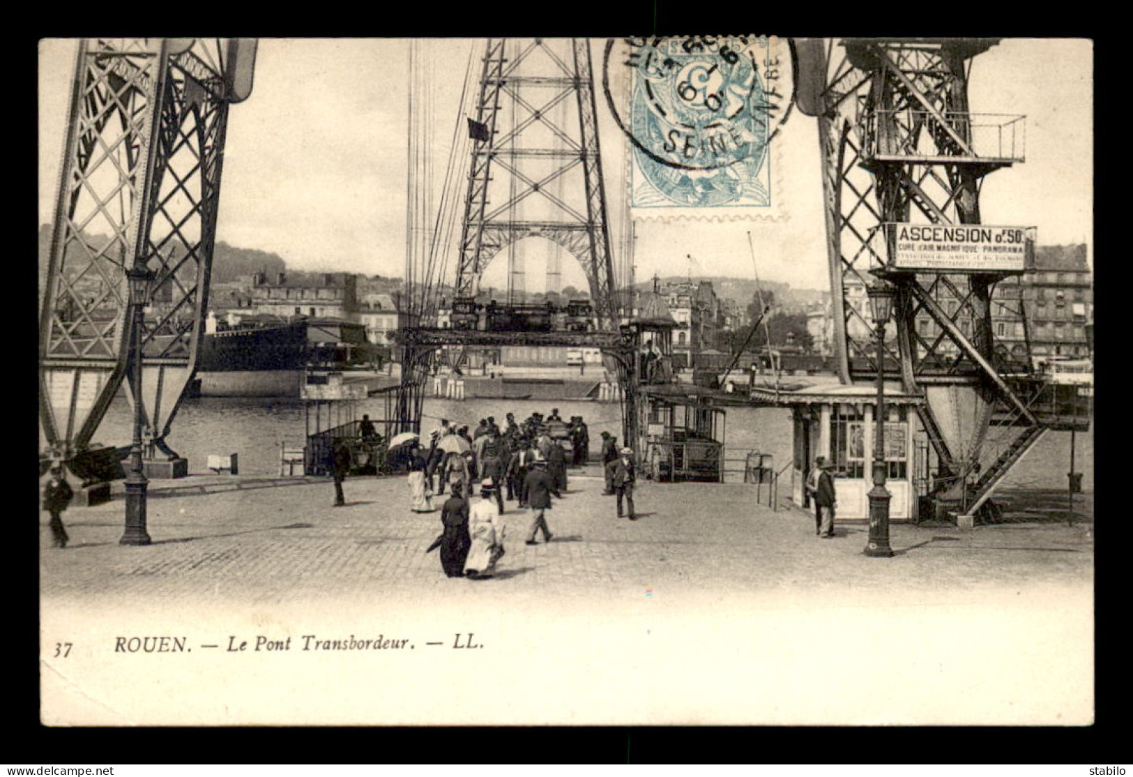 BATEAUX - CARGO "KHARTOUM" - ROUEN - LE PONT TRANSBORDEUR - Handel