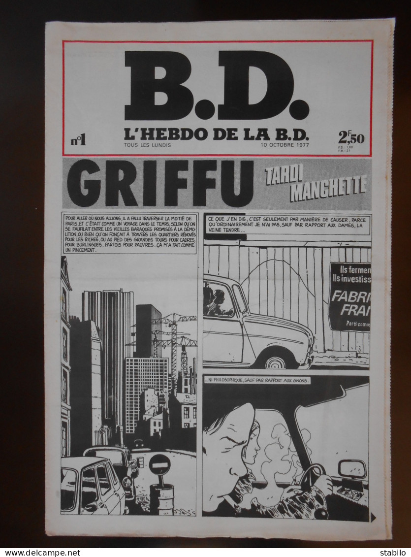 REVUE - L'HEBDO DE LA B.D. - NUMERO 1 - 10 OCTOBRE 1977 - Other & Unclassified